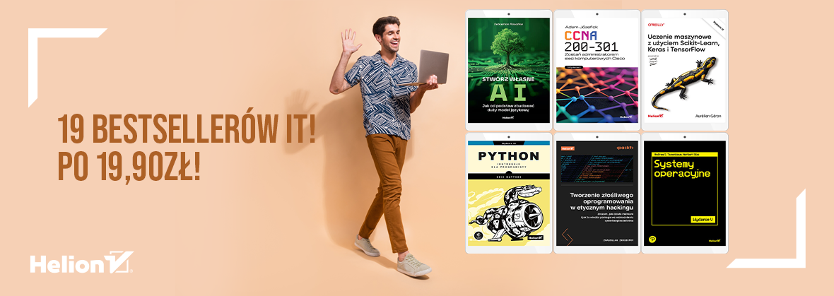 Grafika promocji - 19 bestsellerów IT po 19,90zł!